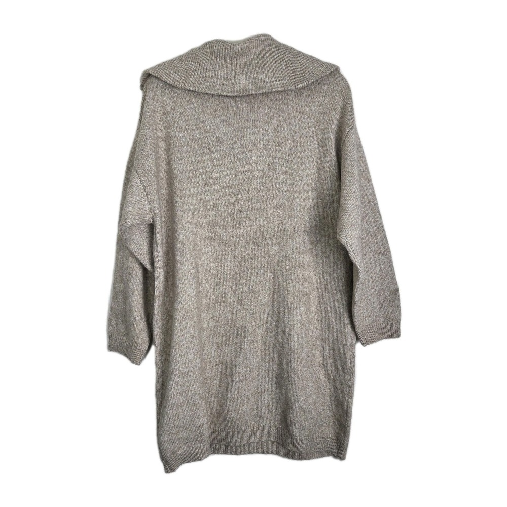 Asos Design Knitted‎ Jumper Mini Dress 1/4 Zip Oatmeal Womens Size Small - Picture 7 of 11